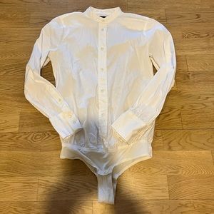 J. Crew Button Down Bodysuit - White